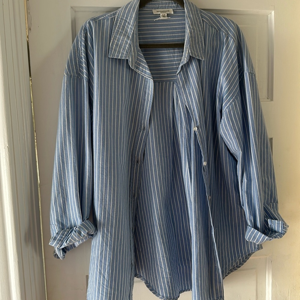 Beachclublounge striped button up shirt